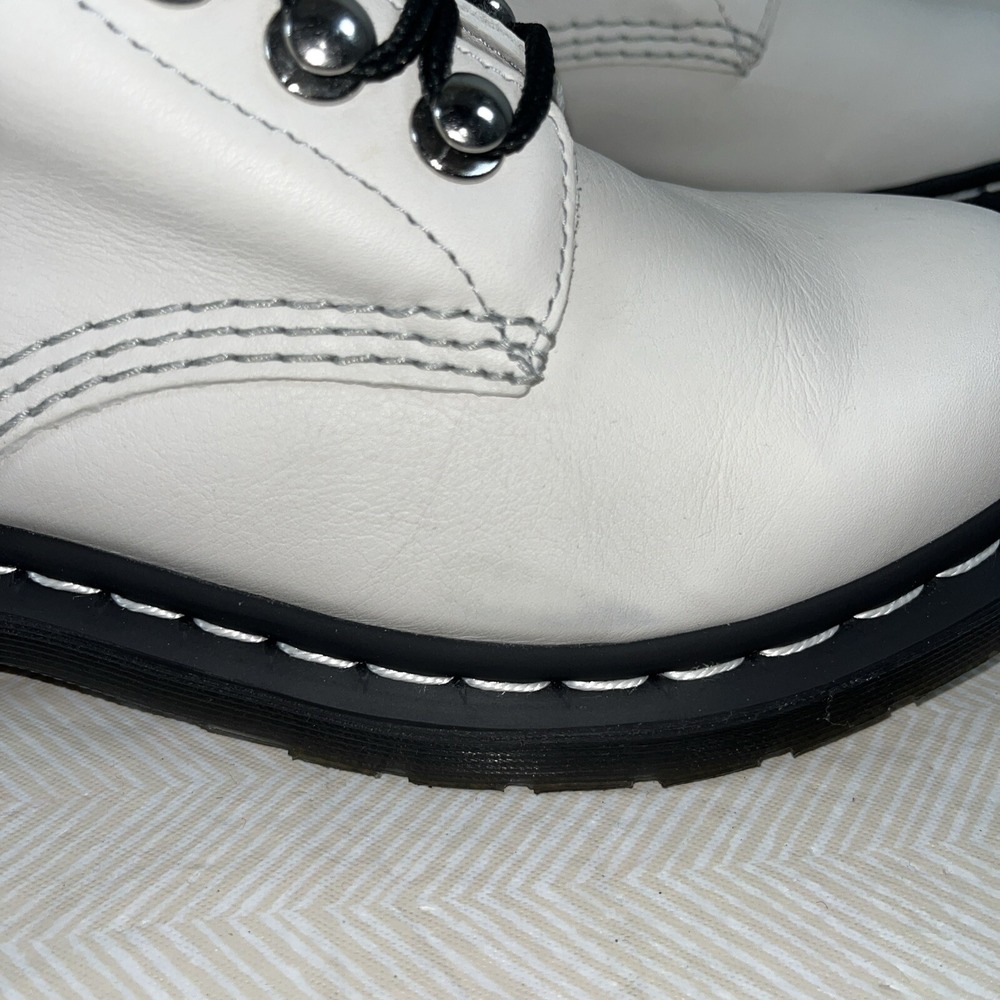 Dr Martens Womens 1460 Pascal HDW Sz 8 White Combat Comfort Retro Y2K 90s Grunge - Picture 11 of 16